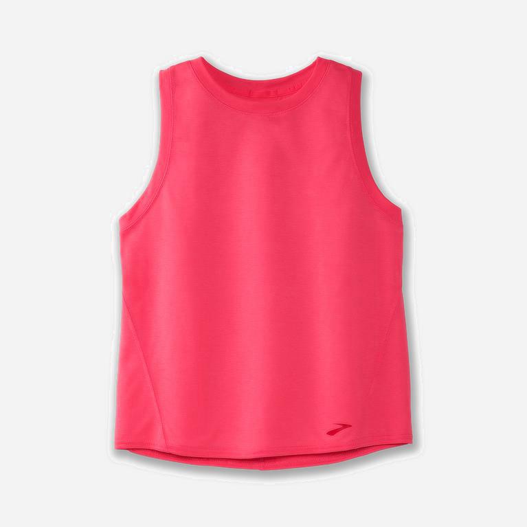 Brooks Distance Australia - Women's Running Tank Top - Fluoro Pink (351498-SNO)